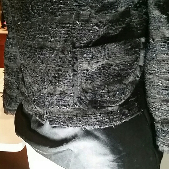 Gryphon New York Sparkly Black Stripe Tweed Jacket - Picture 2 of 7